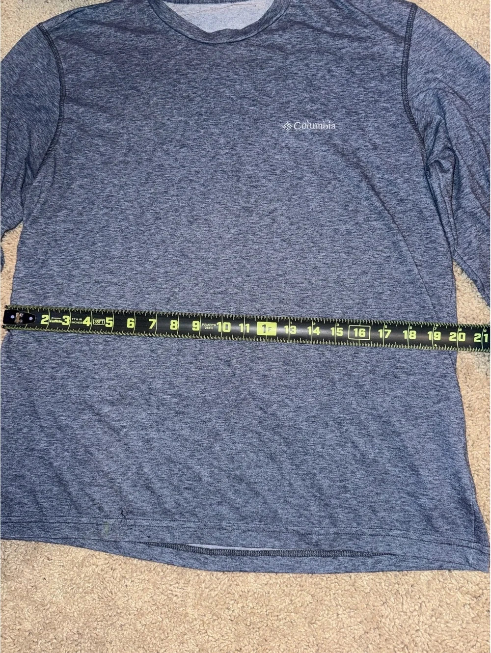Columbia Men's Long Sleeve Performance Shirt Blue Heather Size M